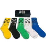 Off-White Long Socks Bright Colors (Pack of 5)