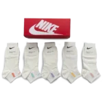 Nike Short Socks Pack White Pastel Colors (5 Pairs)