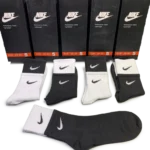 Nike Black White Long Socks Pack (5 Pairs)