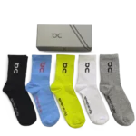 On Medium Length Socks Black Blue Yellow (5 Pack)