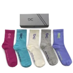 On Medium Length Socks Purple Pink White (5 Pack)