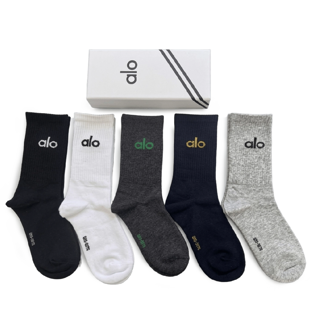 1 Alo Long Socks Black Grey White (5 Pack) – תמונה 1
