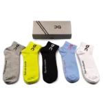 On Short Socks Neon Green Blue Grey (5 Pack)
