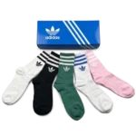 Adidas Long Socks (5-Pack) Black White Green