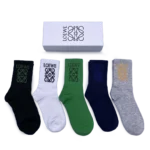 Loewe Long Socks Black Grey Green (5-Pack)