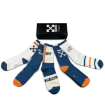 Off-White Long Socks Blue White (5-Pack)