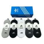 Adidas Short Socks White Black Grey (5-Pack)