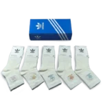 Adidas Medium Length Socks White (5-Pack)