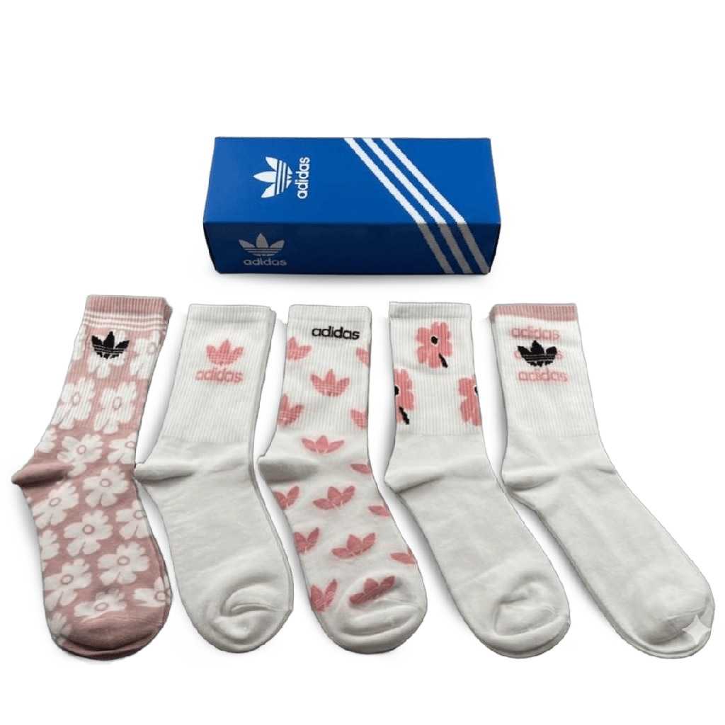 1 Adidas Long Socks White Pink (5-Pack) – תמונה 1