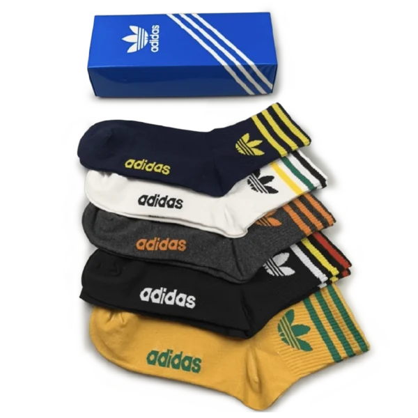 ⁦Adidas Muted Colors Medium-Length Socks Pack (5 Pairs)⁩ – תמונה ⁦2⁩
