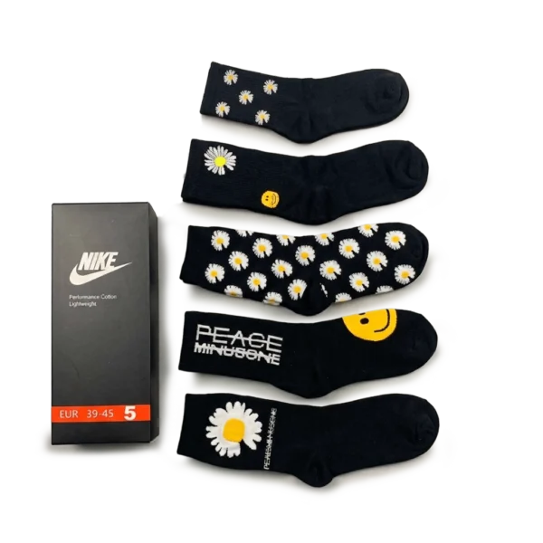 ⁦Nike Black Yellow Long Socks Pack (5 Pairs)⁩ – תמונה ⁦2⁩