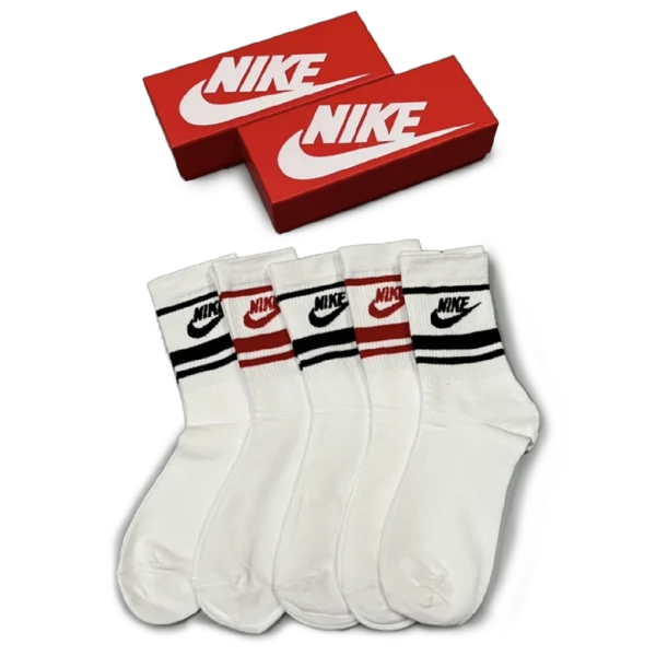 ⁦Nike White Black Red Long Socks Pack (5 Pairs)⁩ – תמונה ⁦2⁩