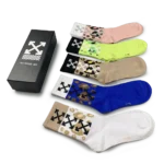 ⁦Off-White Long Socks Vibrant Colors (Pack of 5)⁩ – תמונה ⁦2⁩