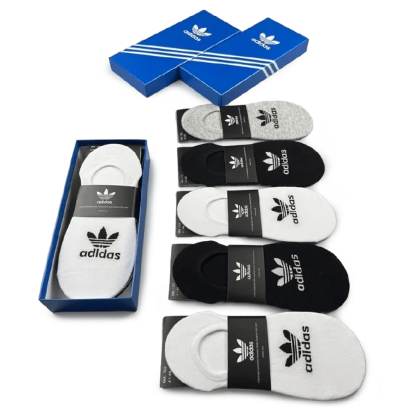 ⁦Adidas Short Socks Black White Grey (5 Pack)⁩ – תמונה ⁦2⁩