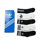 ⁦Adidas Long Socks Black White (5 Pack)⁩ – תמונה ⁦2⁩