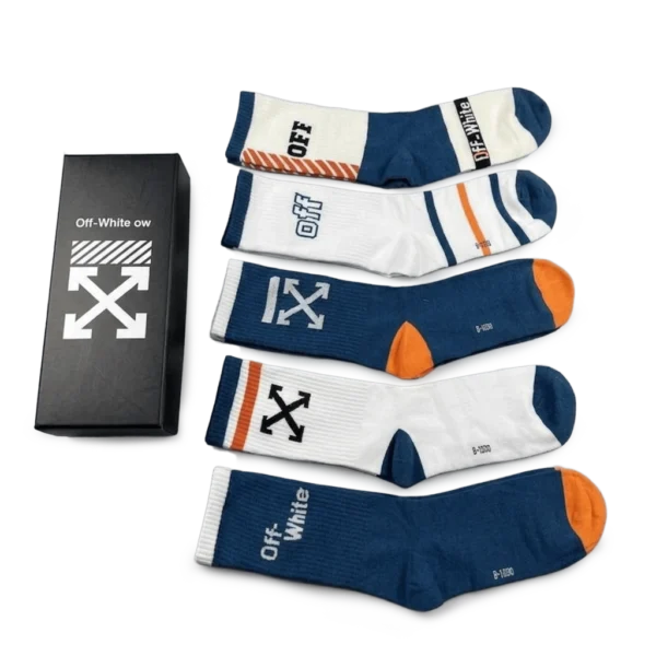 ⁦Off-White Long Socks Blue White (5-Pack)⁩ – תמונה ⁦2⁩
