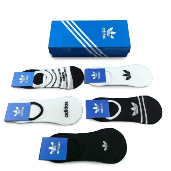 ⁦Adidas Short Socks White Black (5-Pack)⁩ – תמונה ⁦2⁩