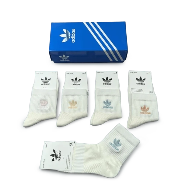 ⁦Adidas Medium Length Socks White (5-Pack)⁩ – תמונה ⁦2⁩