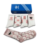 ⁦Adidas Long Socks White Pink (5-Pack)⁩ – תמונה ⁦2⁩