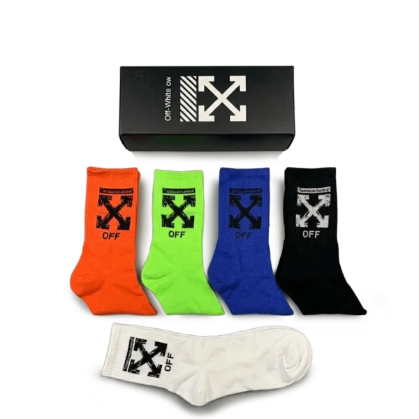 ⁦Off-White Bright Colors Long Socks Pack (5 Pairs)⁩ – תמונה ⁦3⁩