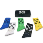 ⁦Off-White Long Socks Bright Colors (Pack of 5)⁩ – תמונה ⁦3⁩