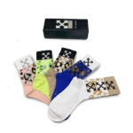 ⁦Off-White Long Socks Vibrant Colors (Pack of 5)⁩ – תמונה ⁦3⁩
