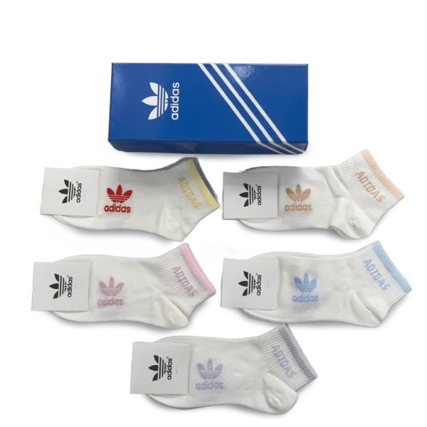 ⁦Adidas Short Socks White Pastel Color (5 Pack)⁩ – תמונה ⁦3⁩