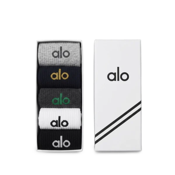 ⁦Alo Long Socks Black Grey White (5 Pack)⁩ – תמונה ⁦3⁩