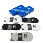 ⁦Adidas Short Socks Black White Grey (5 Pack)⁩ – תמונה ⁦3⁩