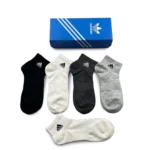 ⁦Adidas Short Socks Black Grey White (5-Pack)⁩ – תמונה ⁦3⁩