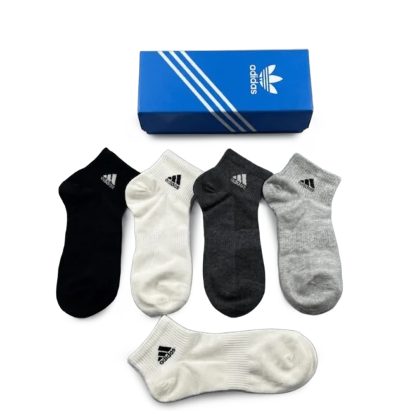 ⁦Adidas Short Socks Black Grey White (5-Pack)⁩ – תמונה ⁦3⁩