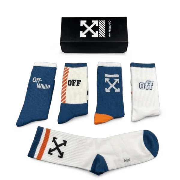⁦Off-White Long Socks Blue White (5-Pack)⁩ – תמונה ⁦3⁩