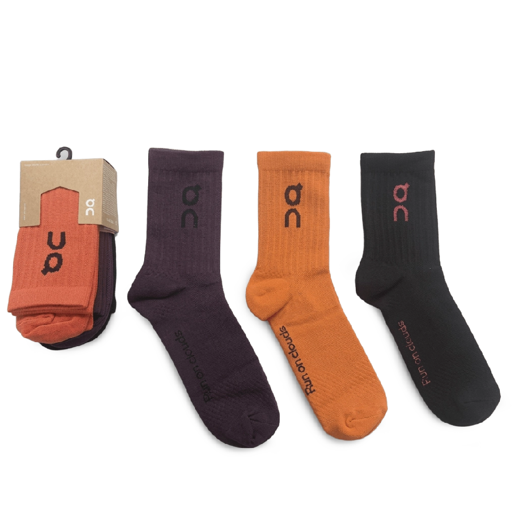 5 On Long Socks Pack Black Orange Brown (3 Pairs) – תמונה 1