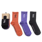 On Long Socks Pack Black Orange Purple (3 Pairs)