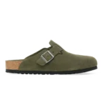 Birkenstock Boston Soft Footbed Suede Leather Clogs Thyme Tonal
