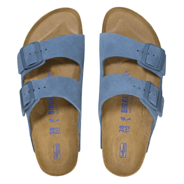 ⁦Birkenstock Arizona Soft Footbed Suede Leather Sandals Elemental Blue⁩ – תמונה ⁦3⁩