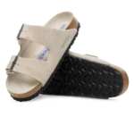 ⁦Birkenstock Arizona Soft Footbed Suede Leather Sandals Oyster Tonal⁩ – תמונה ⁦4⁩