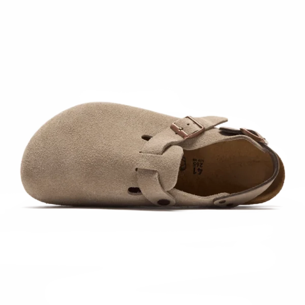 ⁦Birkenstock Tokio Suede Leather Clogs Taupe⁩ – תמונה ⁦4⁩