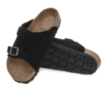 ⁦Birkenstock Zürich Suede Leather Sandals Black⁩ – תמונה ⁦4⁩